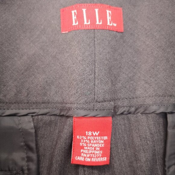 NWT Elle Woman Ladies Size 18W Dark Grey Wide Leg Wide Waistband Dress Pants - Picture 4 of 12